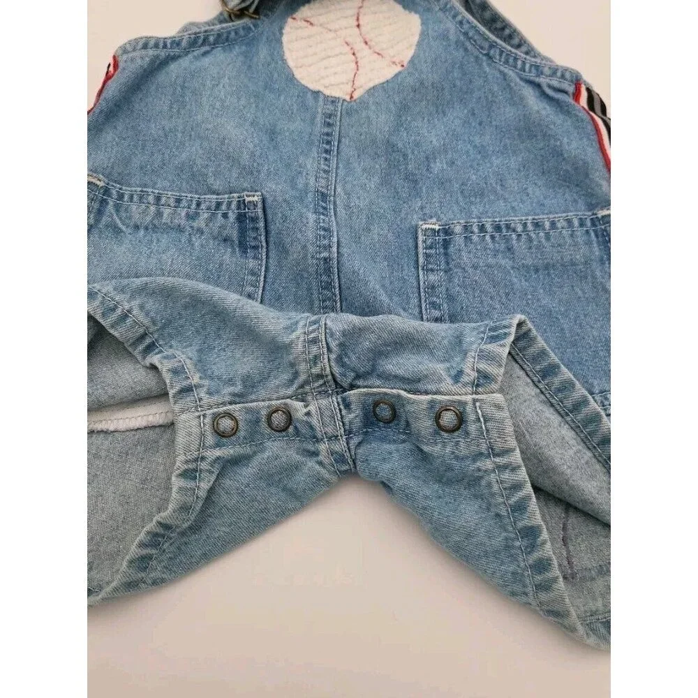 VTG Marsha Denim Custom Overalls Baseball‎ 18 M Embroidered MARSHA USA Vintage